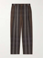 Burberry Straight Leg Pleated Check Twill Trousers 8070154 B0080434945