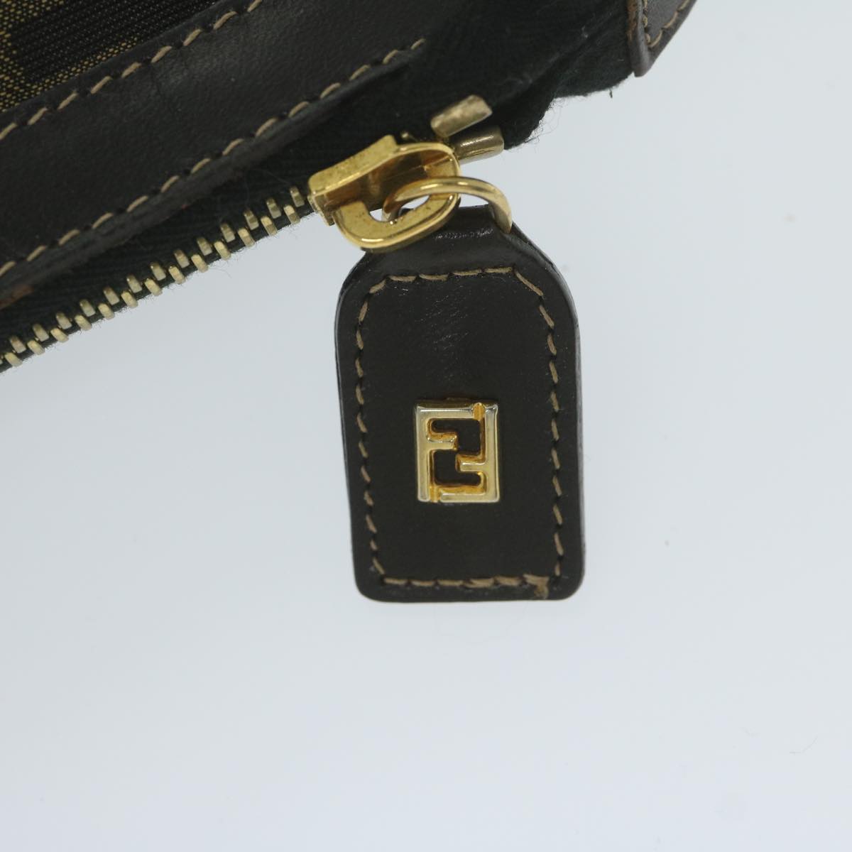 FENDI Zucca Canvas Clutch Bag Black Brown60048