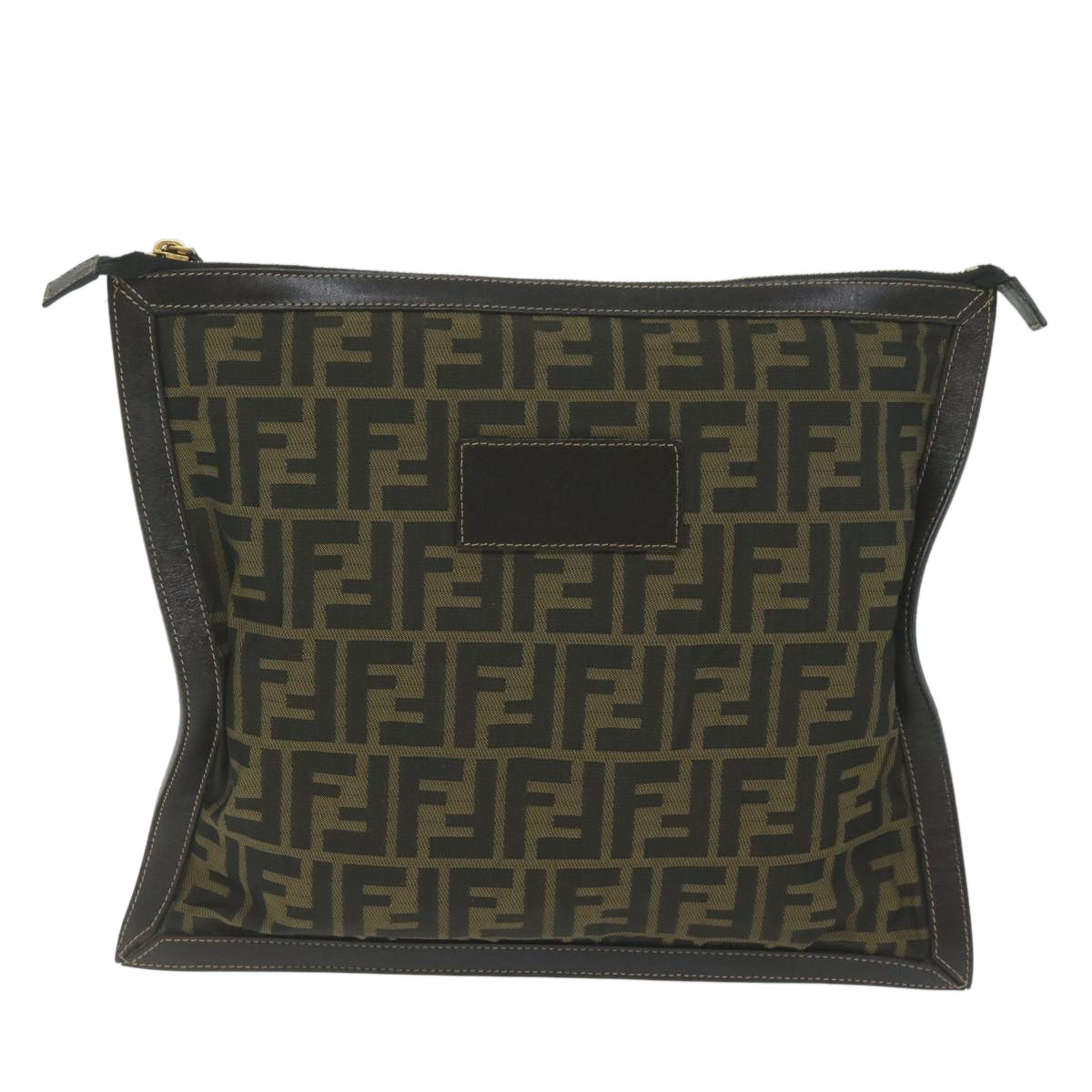 FENDI Zucca Canvas Clutch Bag Black Brown60048