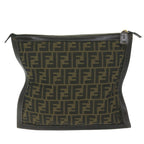 FENDI Zucca Canvas Clutch Bag Black Brown60048