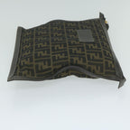 FENDI Zucca Canvas Clutch Bag Black Brown60048