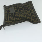 FENDI Zucca Canvas Clutch Bag Black Brown60048