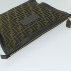 FENDI Zucca Canvas Clutch Bag Black Brown60048