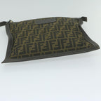 FENDI Zucca Canvas Clutch Bag Black Brown60048