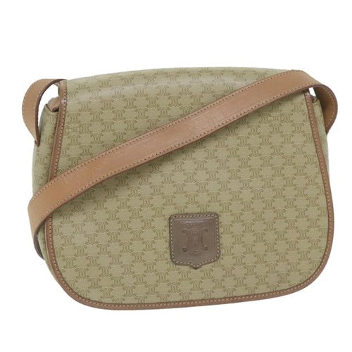 CELINE Macadam Canvas Shoulder Bag Beige  60065
