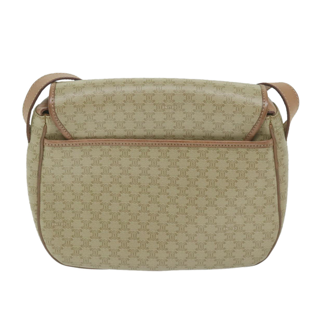 CELINE Macadam Canvas Shoulder Bag Beige  60065