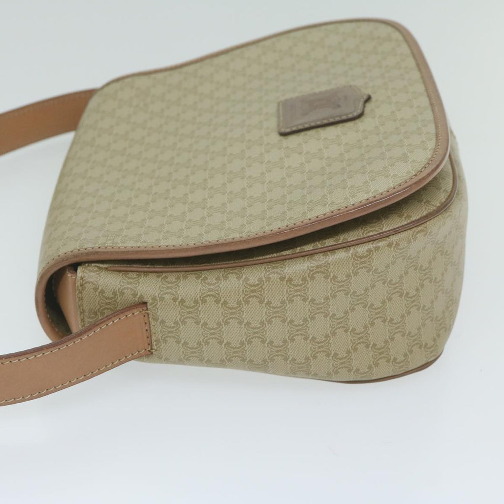 CELINE Macadam Canvas Shoulder Bag Beige  60065