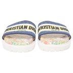 Dior D-Constellation Embroidered Dway 10mm Slides in Multicolor Canvas