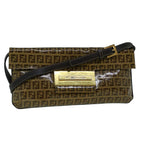 FENDI Zucchino Canvas Shoulder Bag Coated Canvas Brown60109