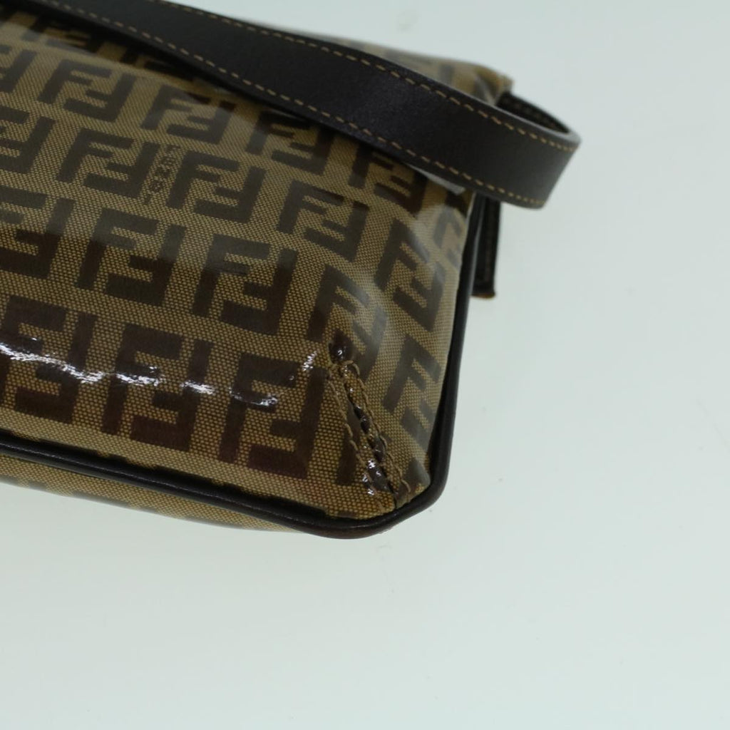 FENDI Zucchino Canvas Shoulder Bag Coated Canvas Brown60109