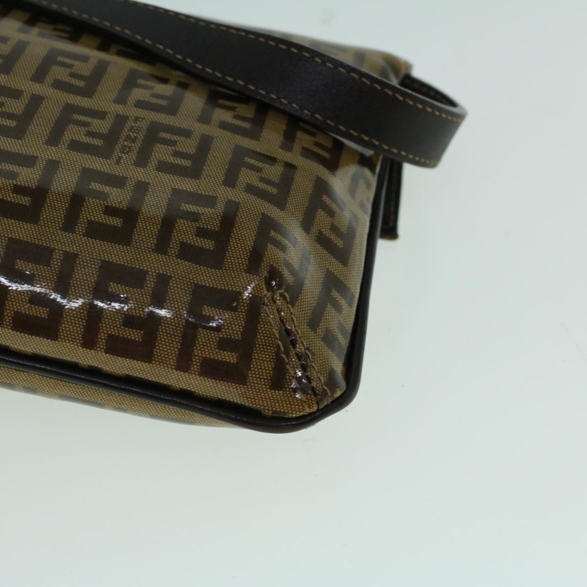 FENDI Zucchino Canvas Shoulder Bag Coated Canvas Brown60109