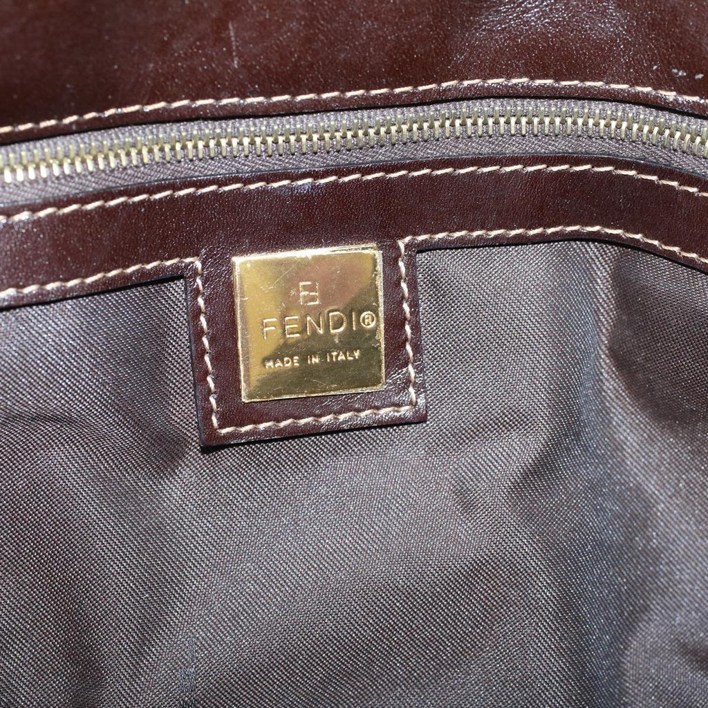 FENDI Zucchino Canvas Shoulder Bag Coated Canvas Brown60109