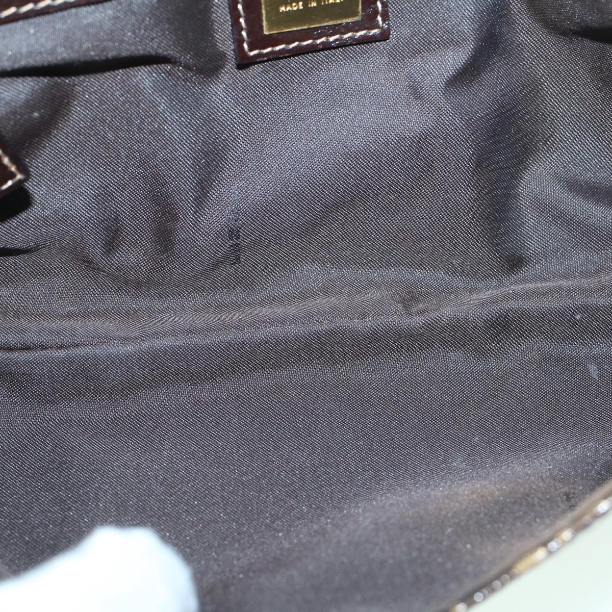 FENDI Zucchino Canvas Shoulder Bag Coated Canvas Brown60109