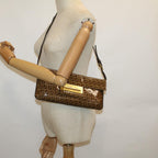 FENDI Zucchino Canvas Shoulder Bag Coated Canvas Brown60109