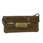 FENDI Zucchino Canvas Shoulder Bag Coated Canvas Brown60109