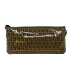 FENDI Zucchino Canvas Shoulder Bag Coated Canvas Brown60109
