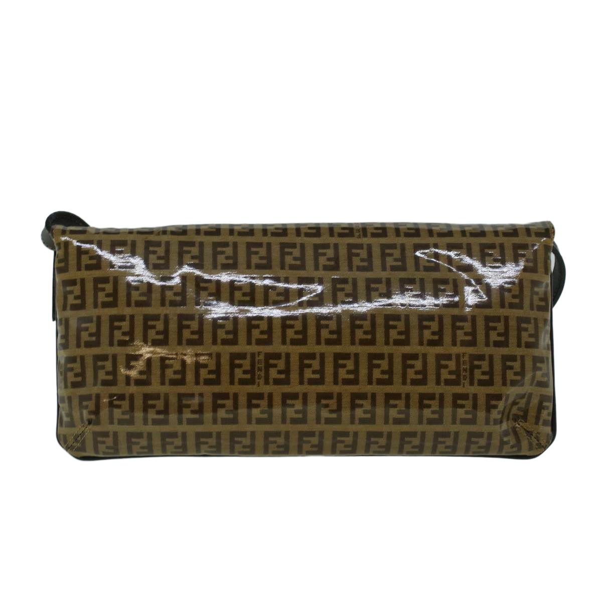 FENDI Zucchino Canvas Shoulder Bag Coated Canvas Brown60109
