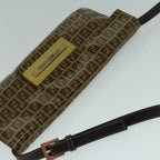 FENDI Zucchino Canvas Shoulder Bag Coated Canvas Brown60109