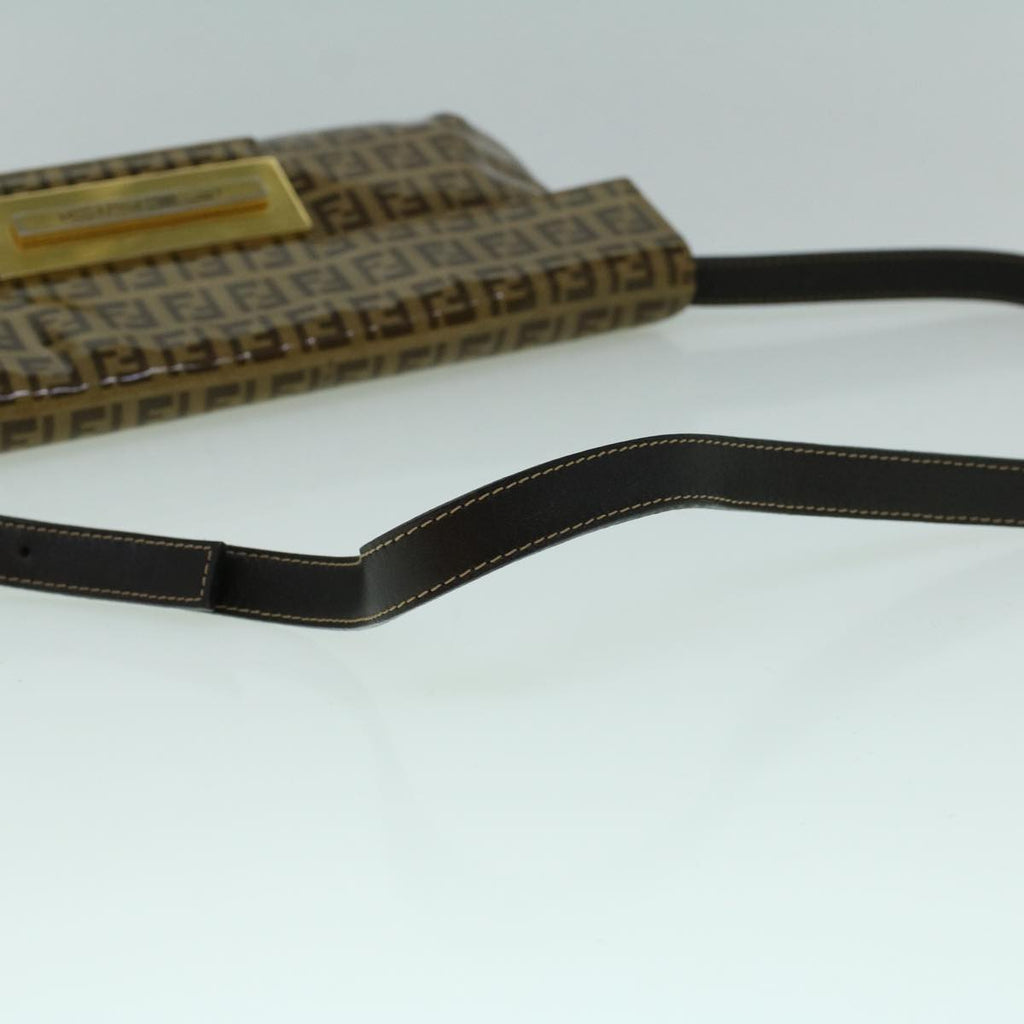 FENDI Zucchino Canvas Shoulder Bag Coated Canvas Brown60109