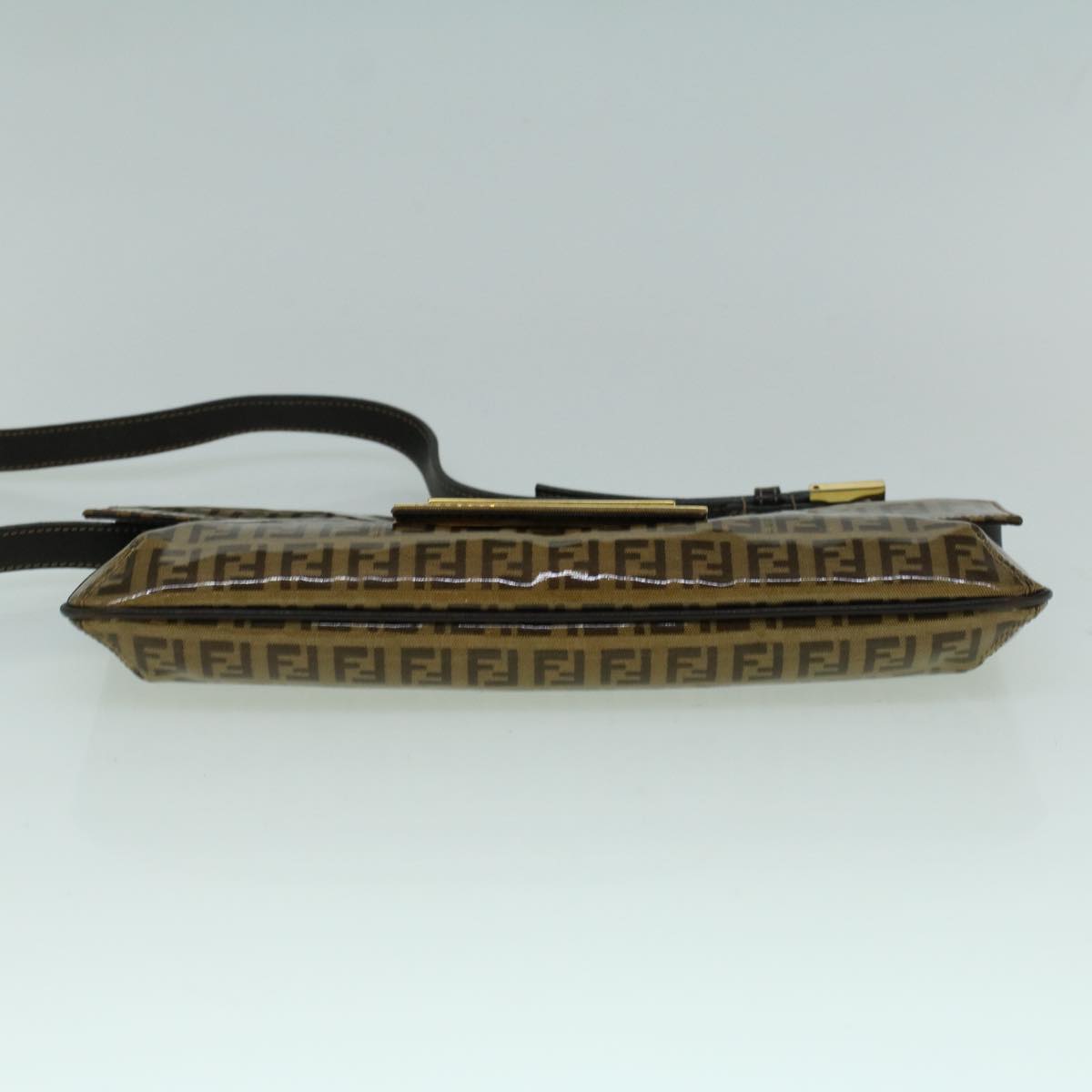 FENDI Zucchino Canvas Shoulder Bag Coated Canvas Brown60109