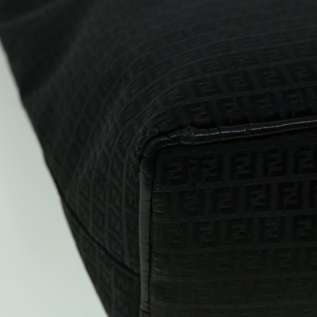 FENDI Zucchino Canvas Tote Bag Black60280