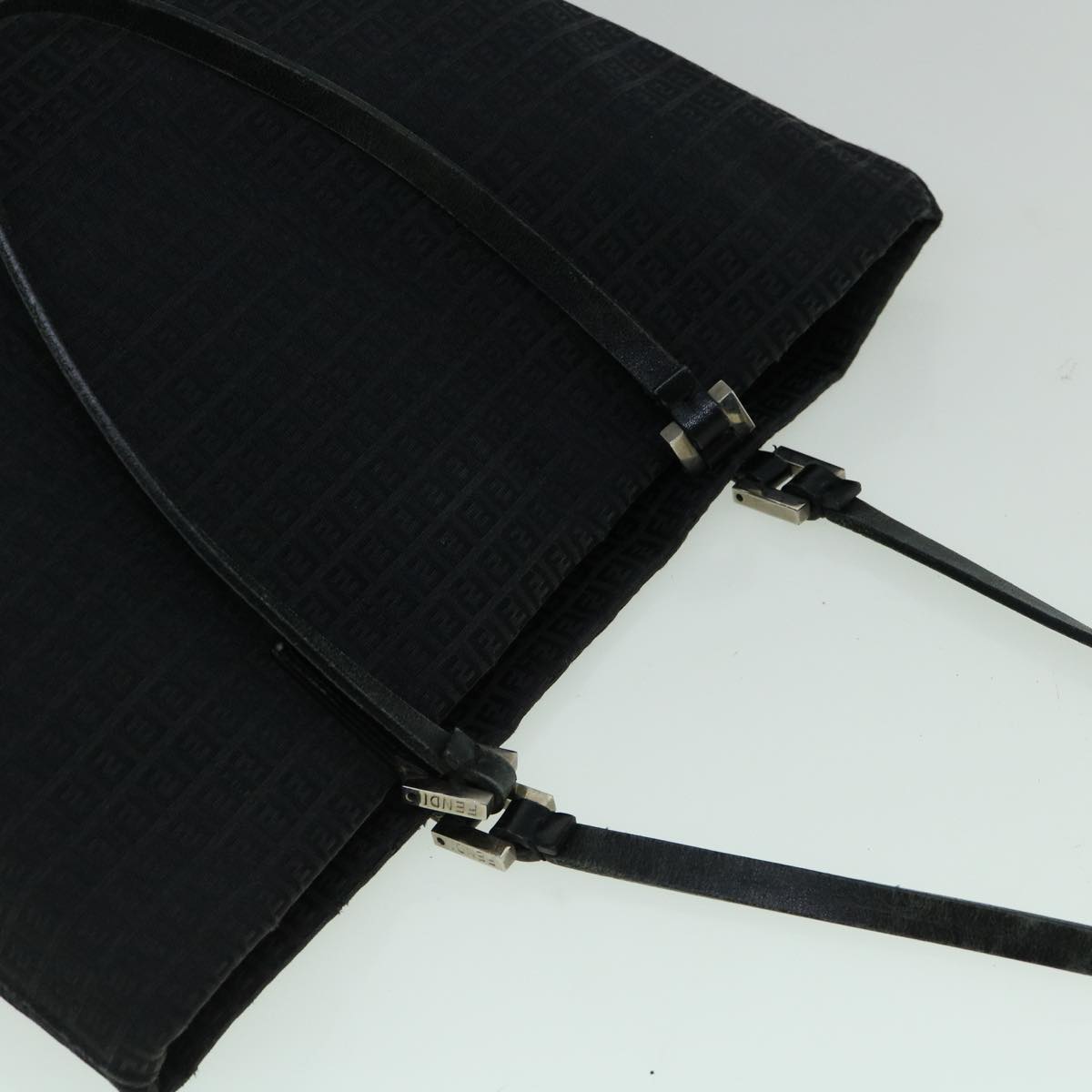 FENDI Zucchino Canvas Tote Bag Black60280