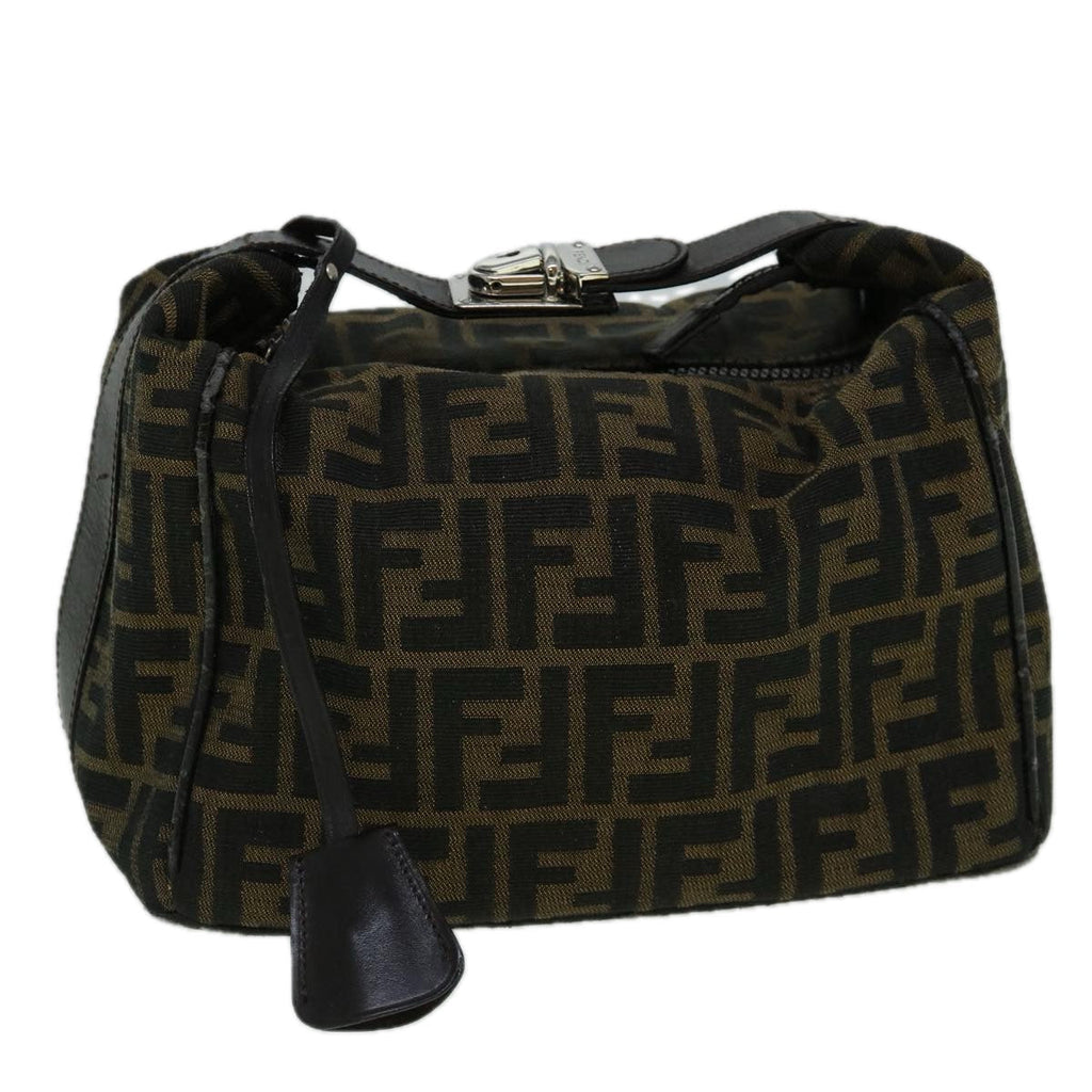 FENDI Zucca Canvas Vanity Hand Bag Brown60287