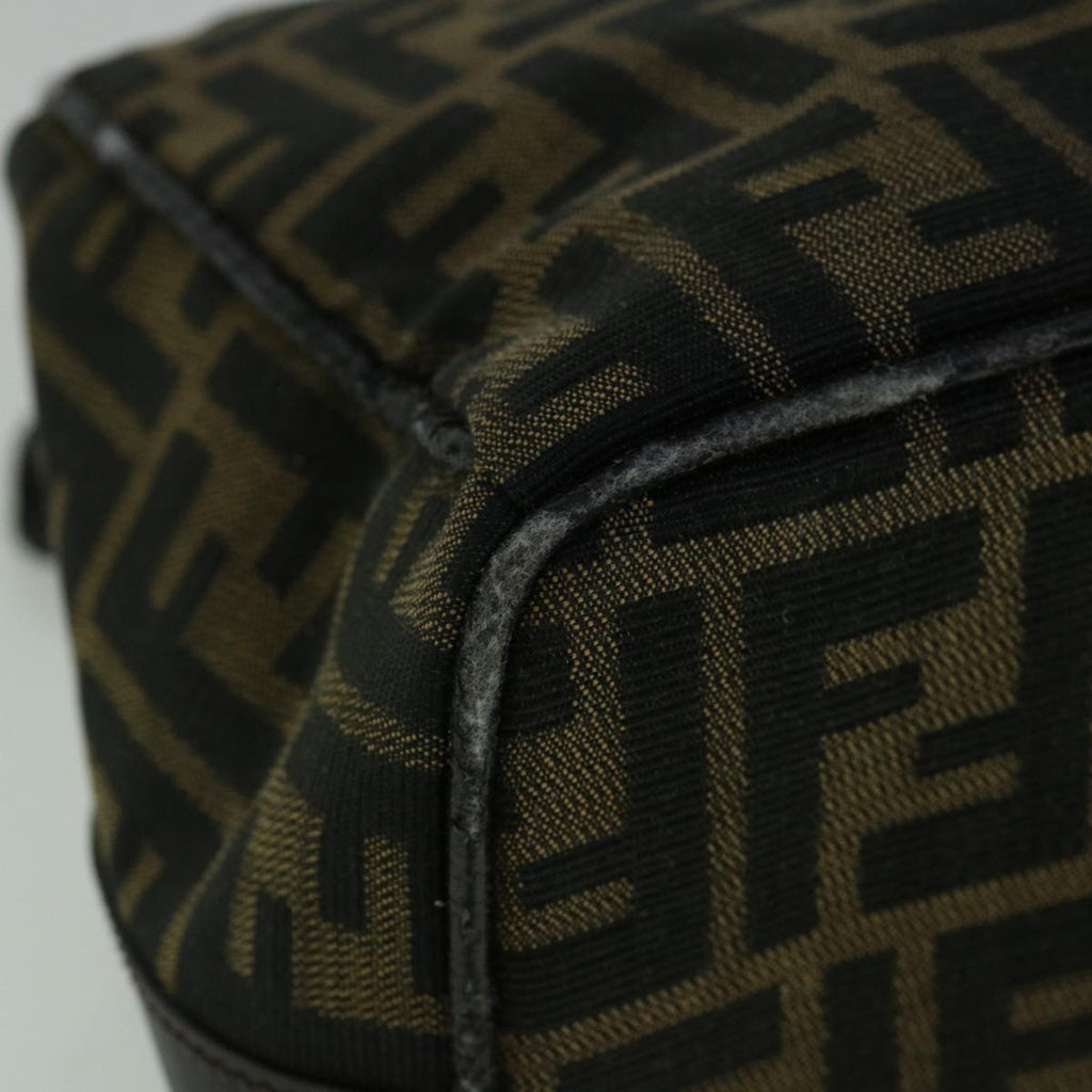 FENDI Zucca Canvas Vanity Hand Bag Brown60287