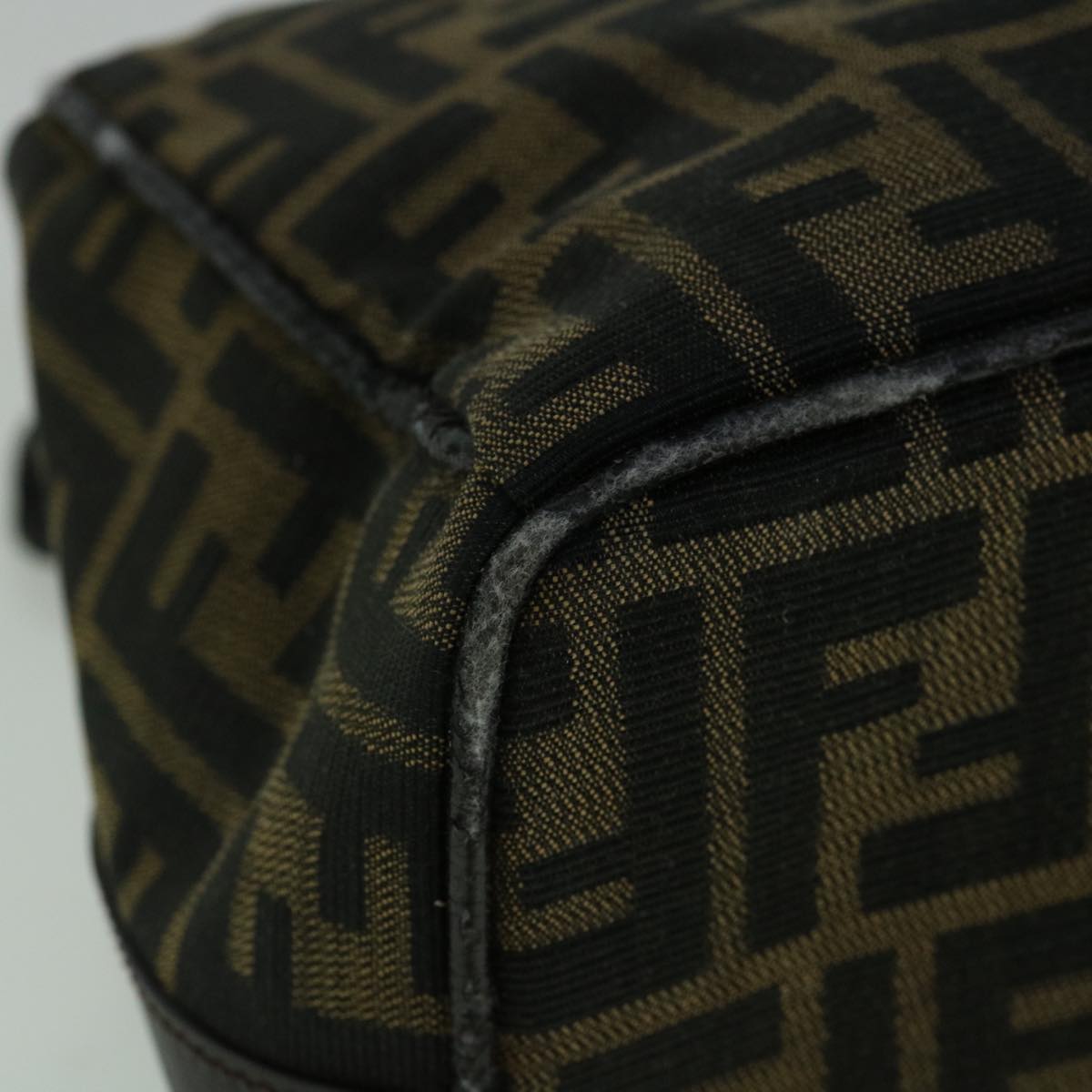 FENDI Zucca Canvas Vanity Hand Bag Brown60287