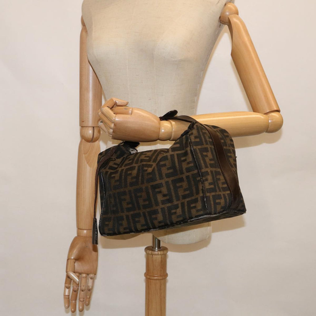FENDI Zucca Canvas Vanity Hand Bag Brown60287