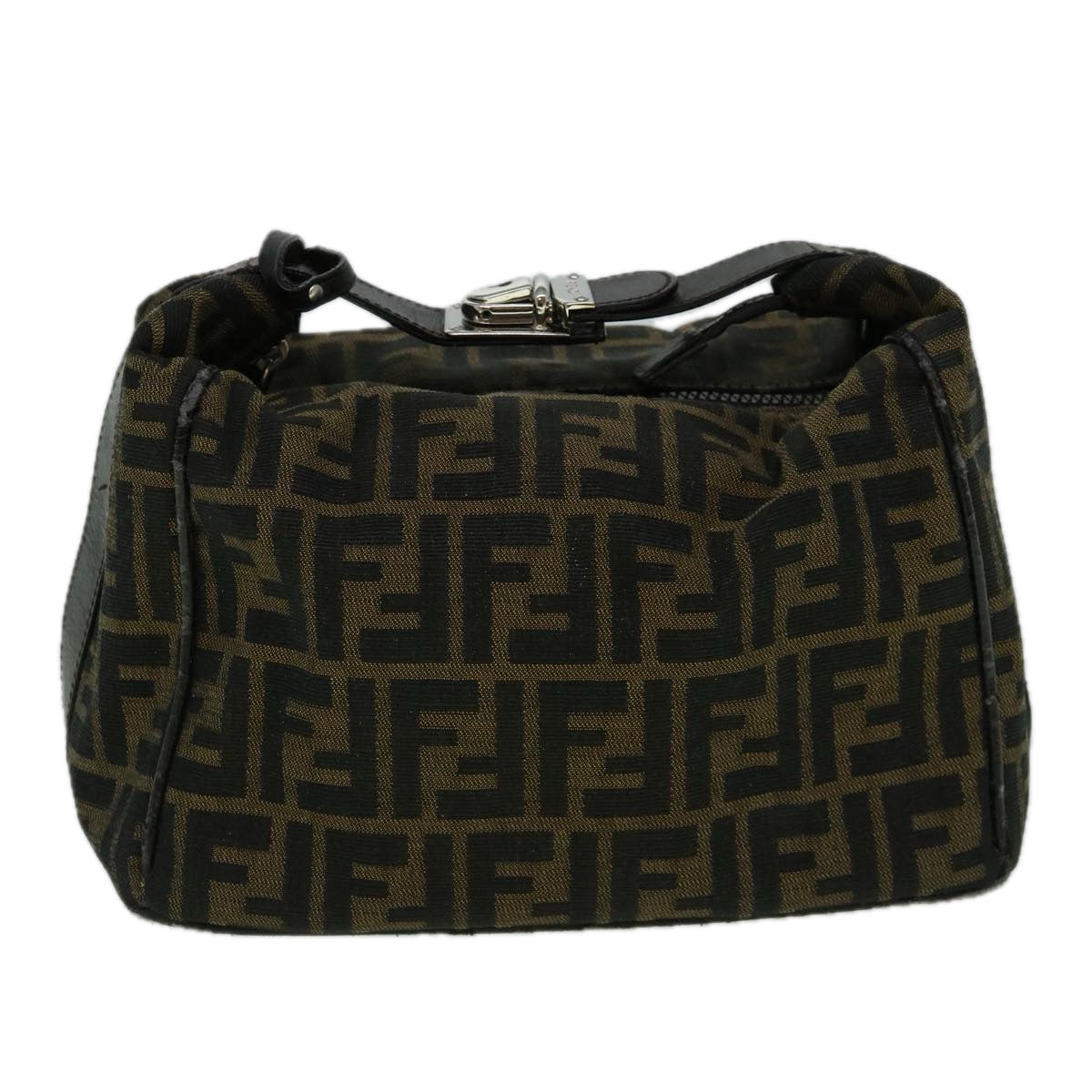 FENDI Zucca Canvas Vanity Hand Bag Brown60287