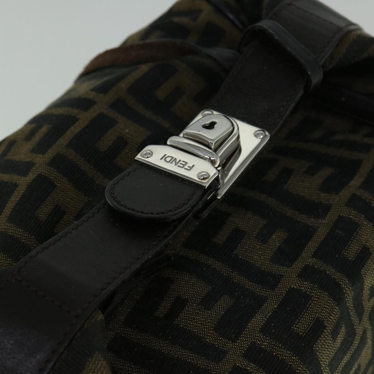 FENDI Zucca Canvas Vanity Hand Bag Brown60287
