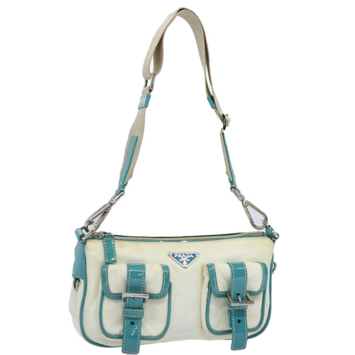 PRADA Shoulder Bag Nylon White  60312