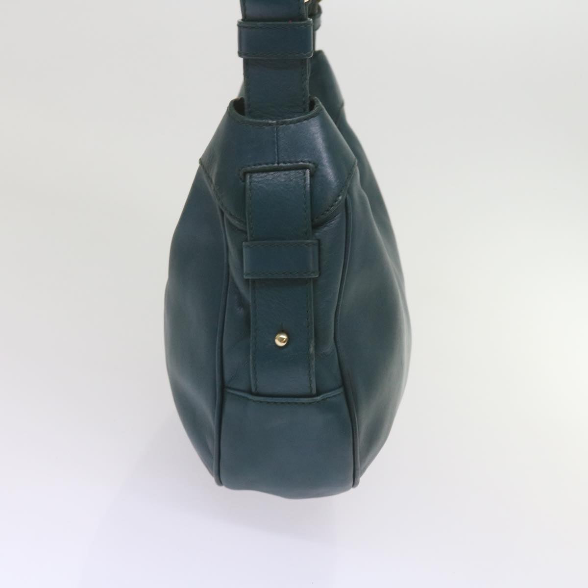 CELINE Shoulder Bag Leather Blue  60323