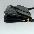 CELINE C Macadam Canvas Shoulder Bag Coated Canvas Navy  60345