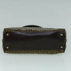 FENDI Zucchino Canvas Hand Bag Coated Canvas Brown60354