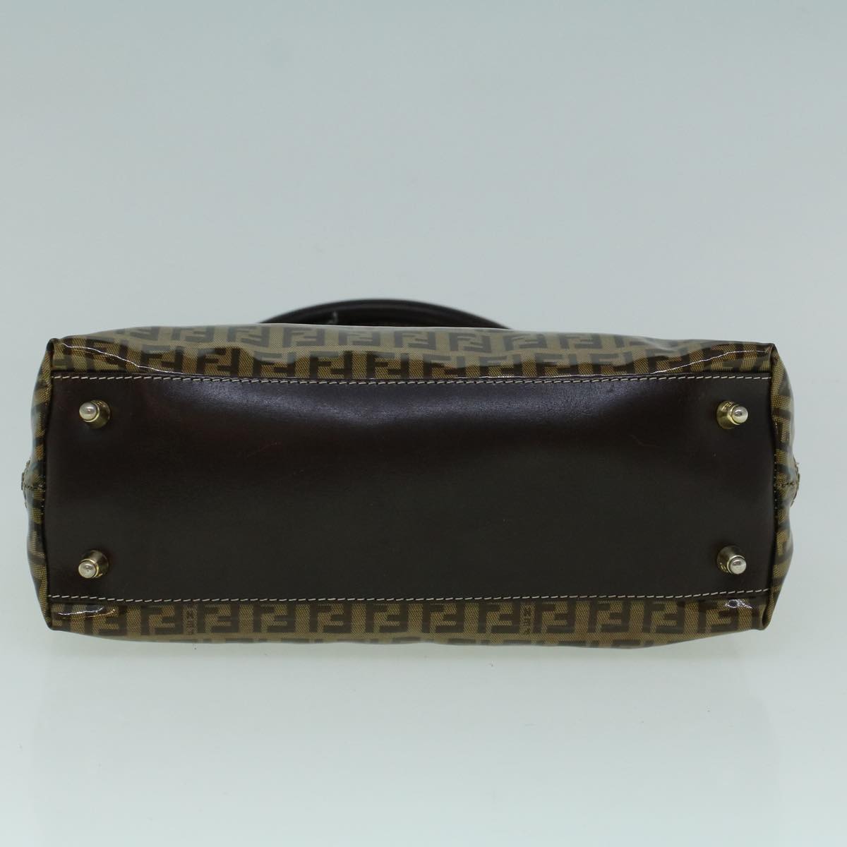 FENDI Zucchino Canvas Hand Bag Coated Canvas Brown60354