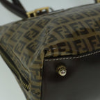 FENDI Zucchino Canvas Hand Bag Coated Canvas Brown60354