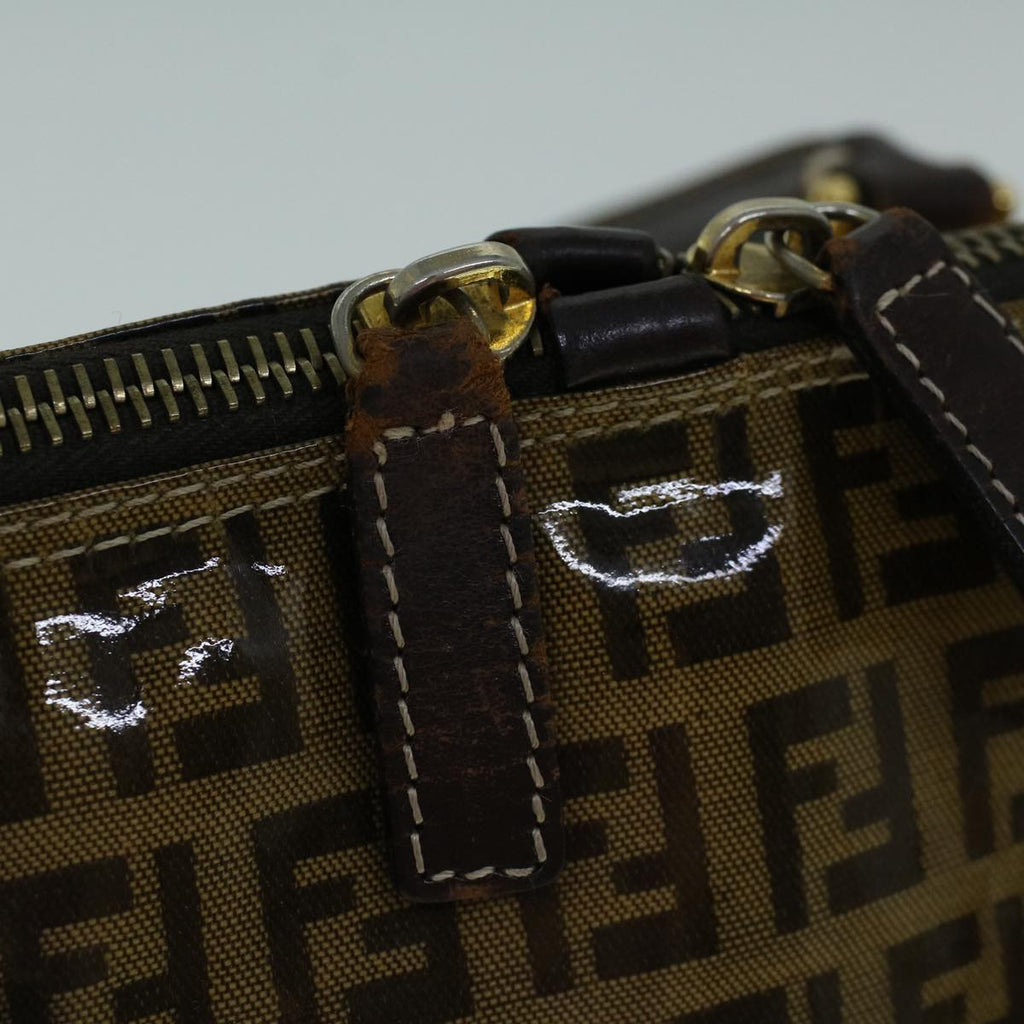 FENDI Zucchino Canvas Hand Bag Coated Canvas Brown60354