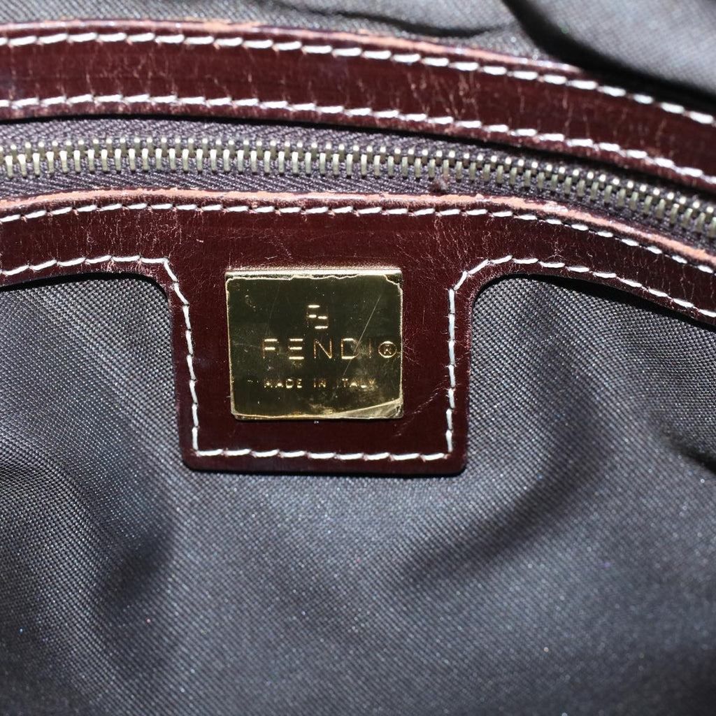 FENDI Zucchino Canvas Hand Bag Coated Canvas Brown60354