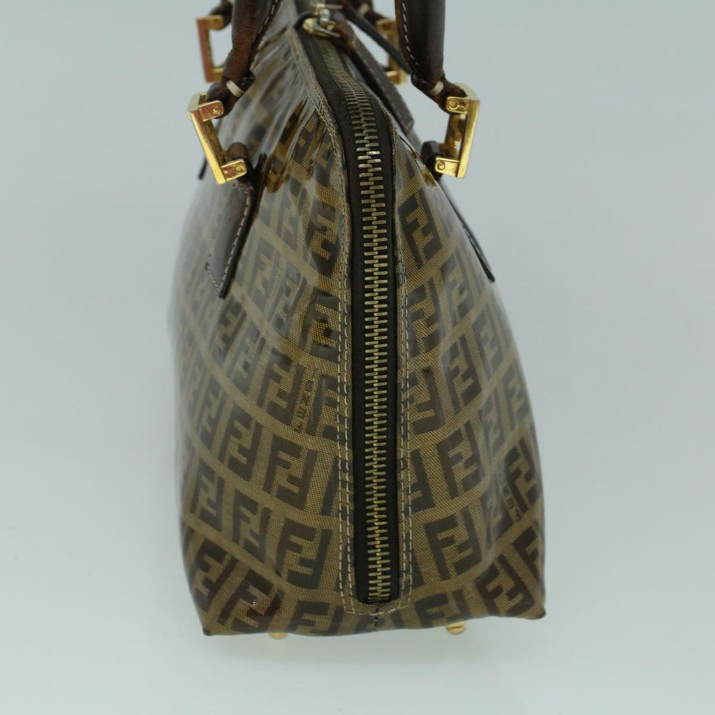 FENDI Zucchino Canvas Hand Bag Coated Canvas Brown60354