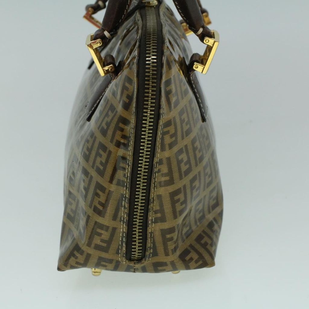 FENDI Zucchino Canvas Hand Bag Coated Canvas Brown60354