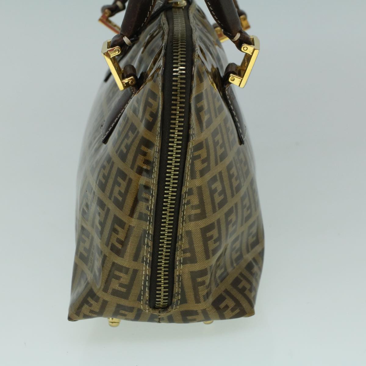 FENDI Zucchino Canvas Hand Bag Coated Canvas Brown60354