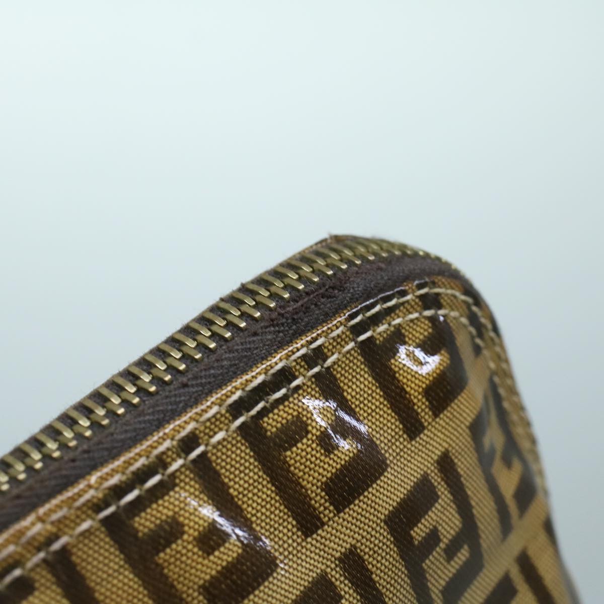 FENDI Zucchino Canvas Hand Bag Coated Canvas Brown60354