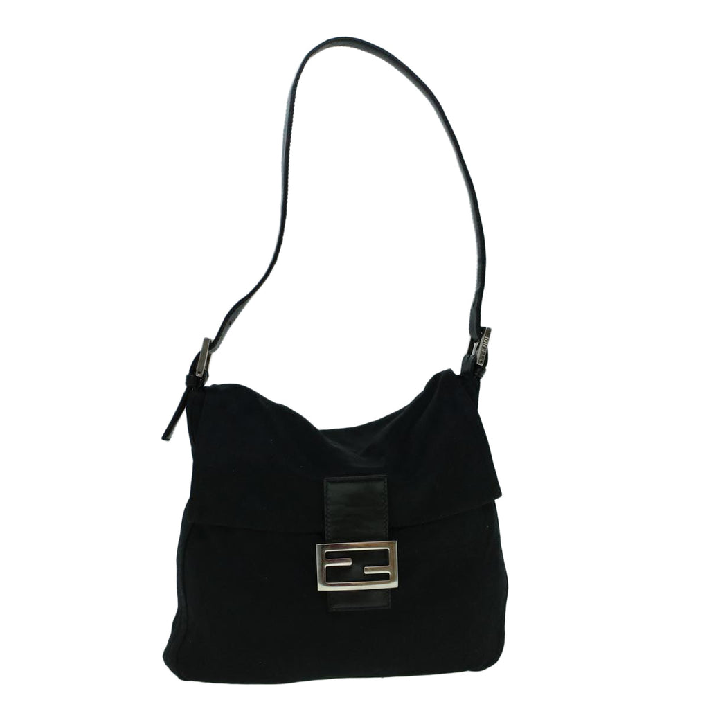 FENDI Mamma Baguette Shoulder Bag Nylon Black60359