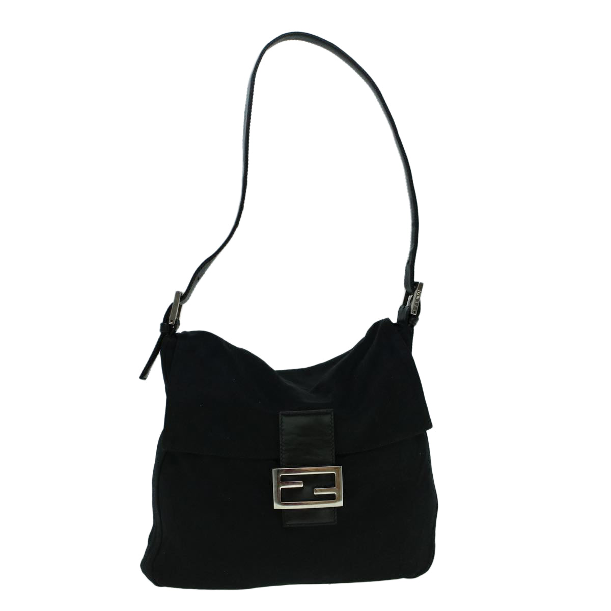 FENDI Mamma Baguette Shoulder Bag Nylon Black60359