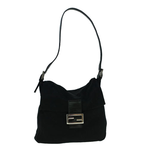 FENDI Mamma Baguette Shoulder Bag Nylon Black60359