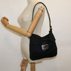 FENDI Mamma Baguette Shoulder Bag Nylon Black60359
