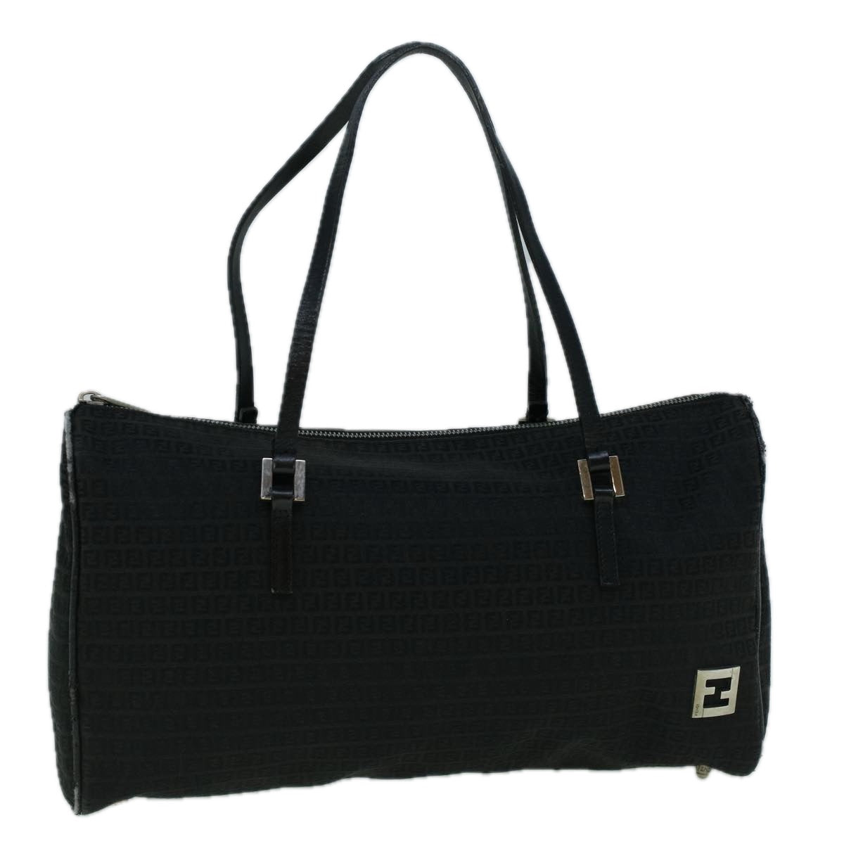 FENDI Zucchino Canvas Tote Bag Black60395