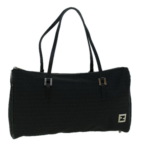 FENDI Zucchino Canvas Tote Bag Black60395